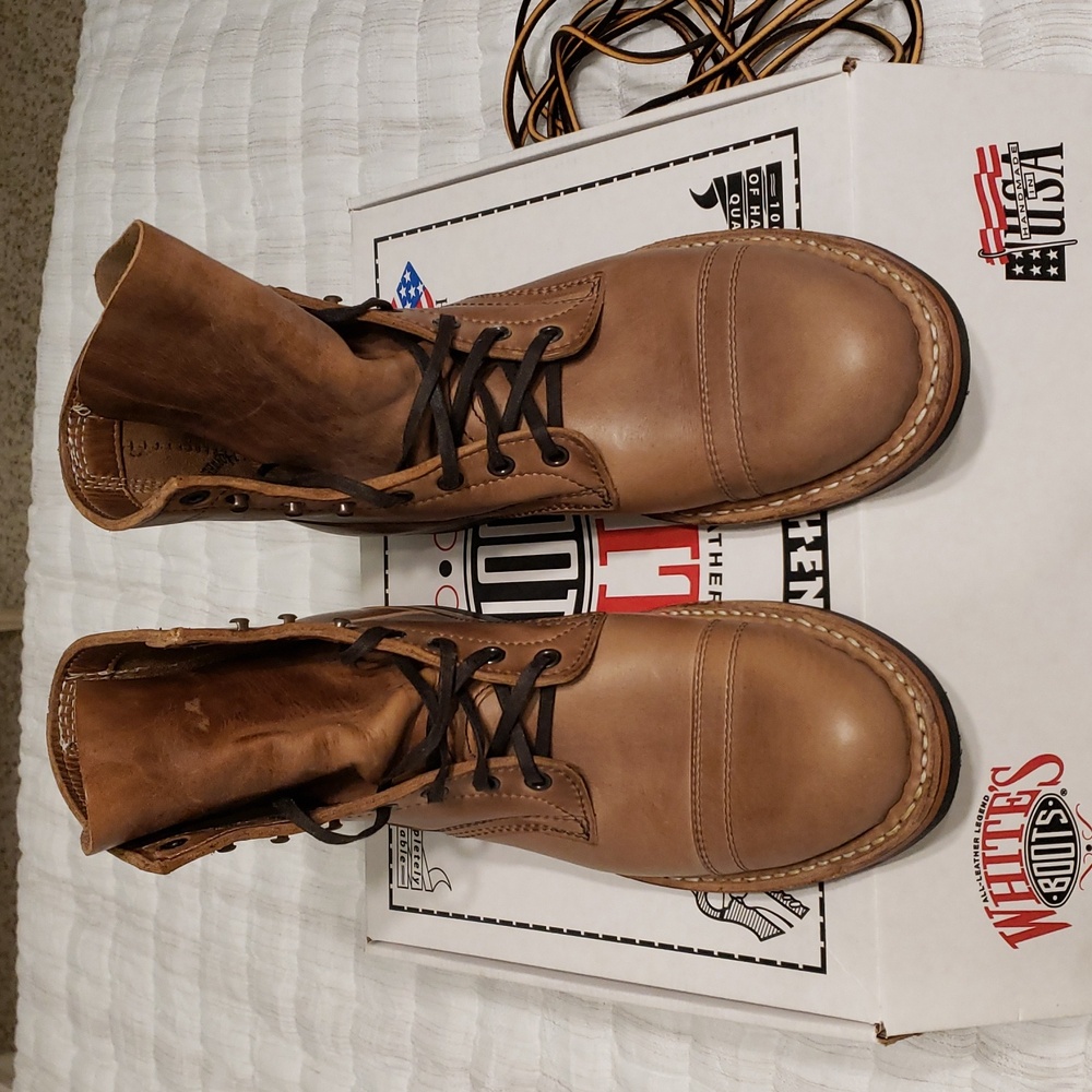 New In Box Brown Mens 8.5D White's Boots - Picture 3 of 12